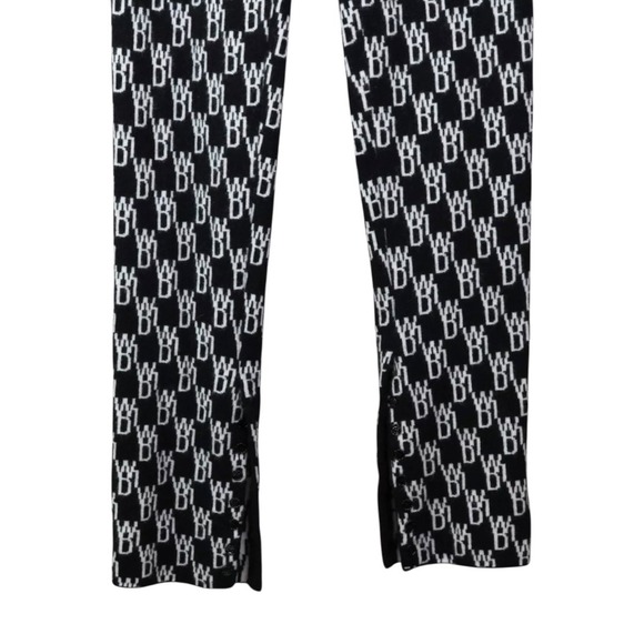 We11Done Pants Womens Medium Black Slim Cashmere Wool Monogram Preppy Knitted - Picture 3 of 6